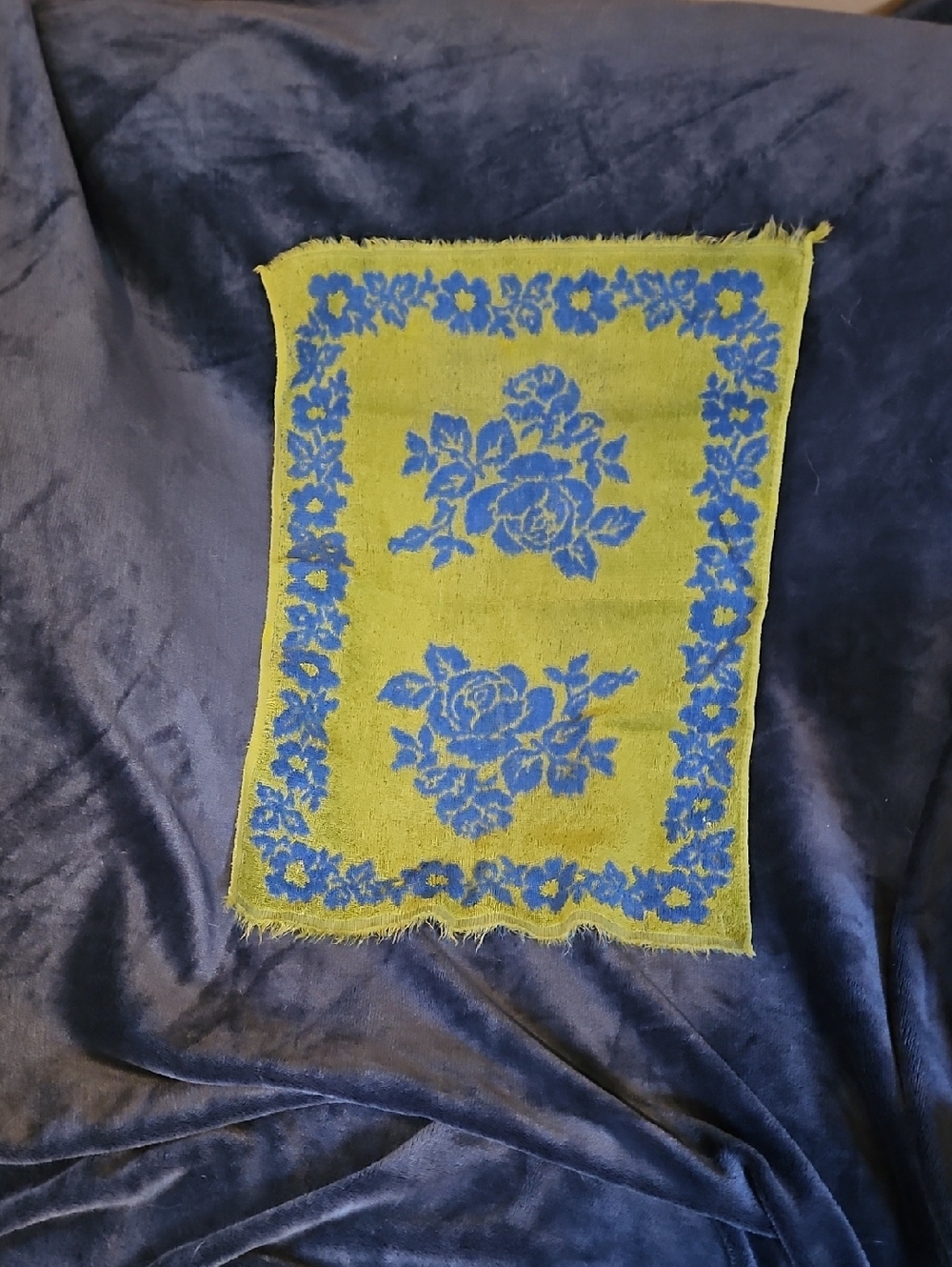 Vintage Green And Blue Hand Towel